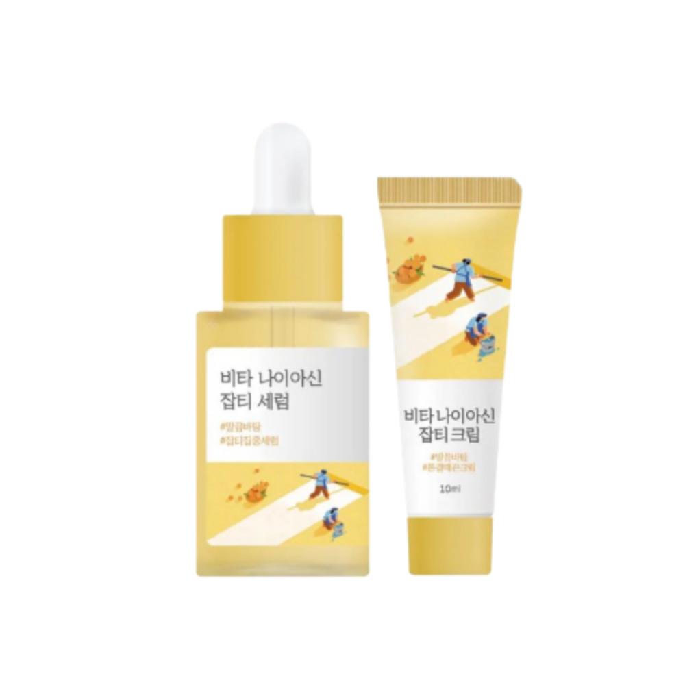 ROUND LAB Vita Niacin Dark Spot Serum Brightening Niacinamide Serum 30ml + Dark Spot Cream 10ml Set