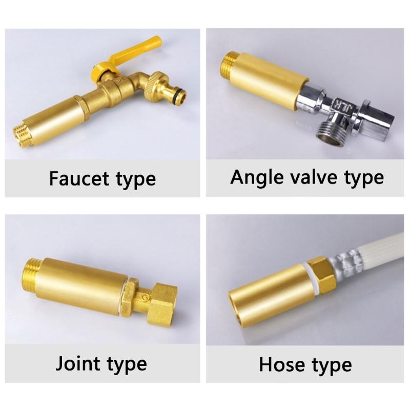 2pcs Brass 1/2inch Tap Extension Brass 1/2inch Hose Extension Plumbing Extension Adapter Upgrades for Heating & Drinking