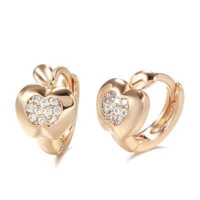 Luxuriöse Süße Apfelohrringe für Mädchen Roségold Natürlicher Zirkon Steckerohrringe Kinder Baby Weihnachtsgeschenke Tierschmuck