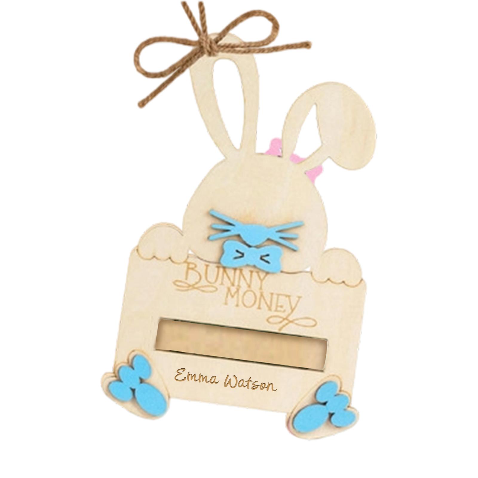 

Personalized Easter Bunny Wallet, Creative Wooden Savings Gift One Size