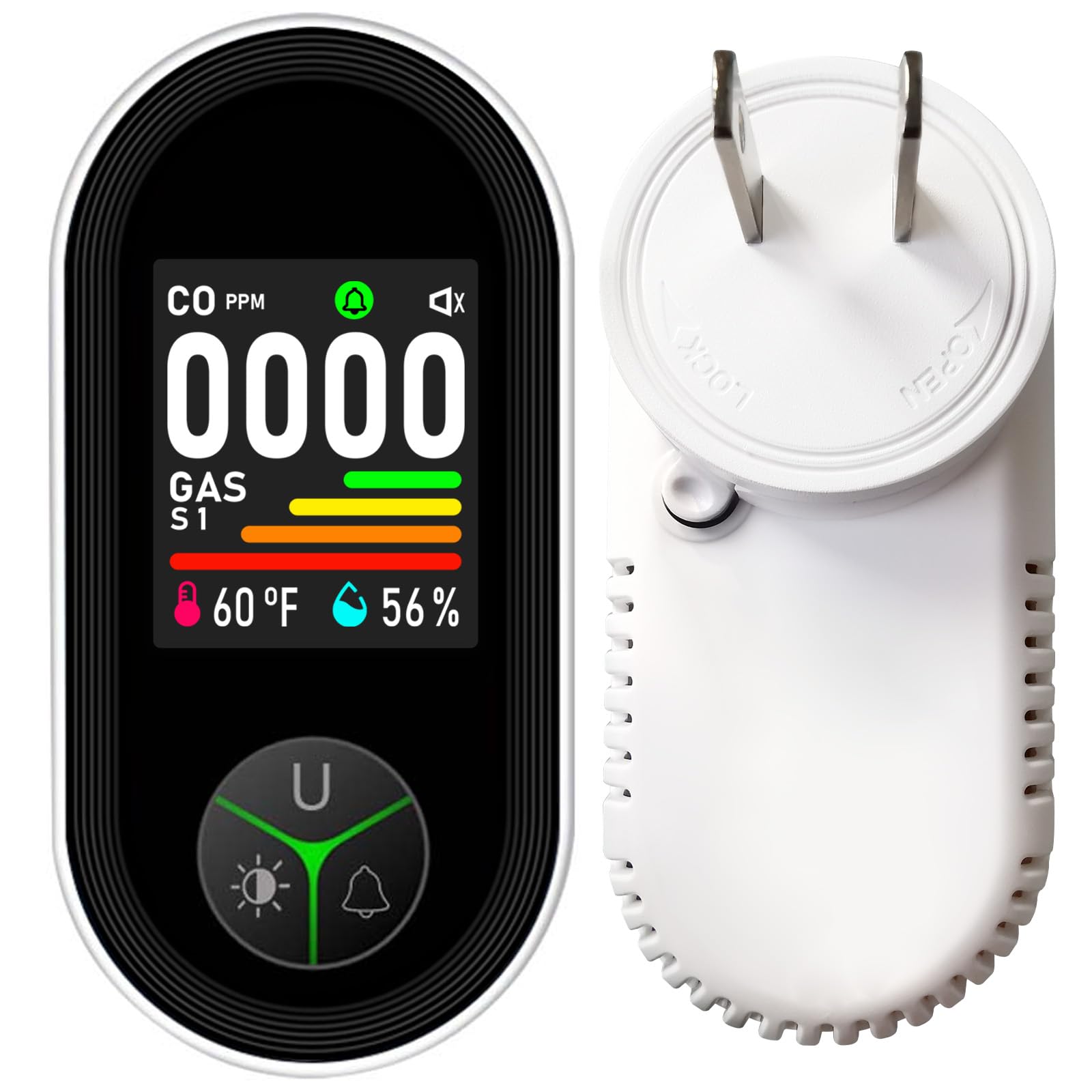 

Детектор газу та чадного газу VETOUCH Детектор природного газу та чадного газу Сигналізатор чадного газу з температурою та горючим газом та CO