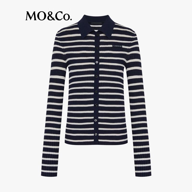 MO&Co. Striped Knit Cardigan