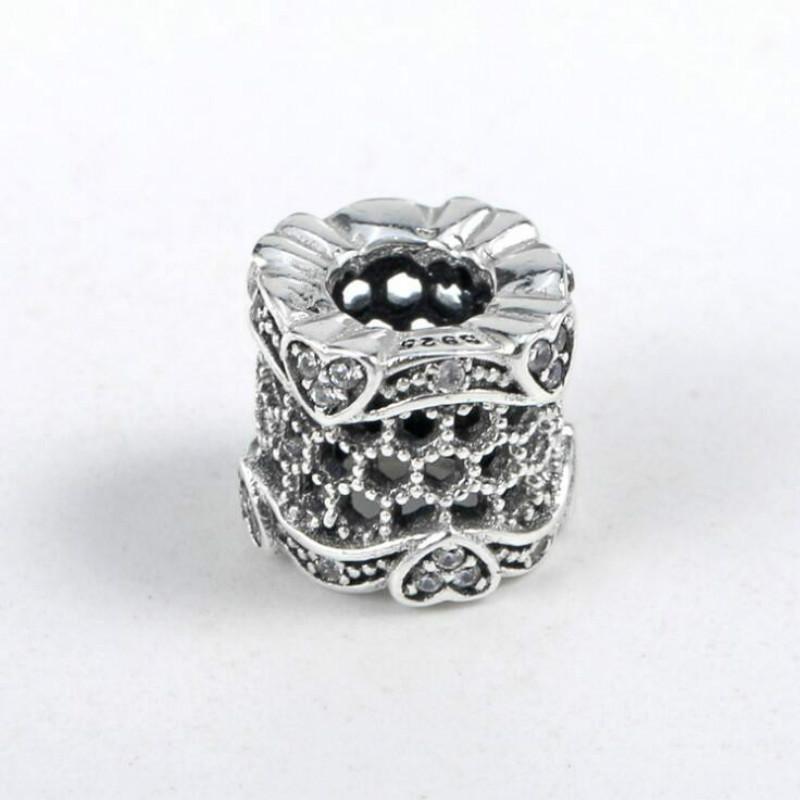 925 Silver Openwork Hearts Spacer Charm Beads Fit Original Bracelet Bangle DIY Fashion Woman Jewelry Trinkets