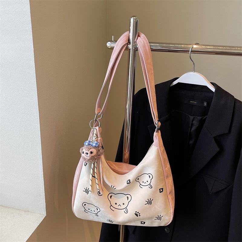 Cartoon Printed Tote Bag Summer New Fashionable Large-capacity Shoulder Bag Versatile Underarm Bag