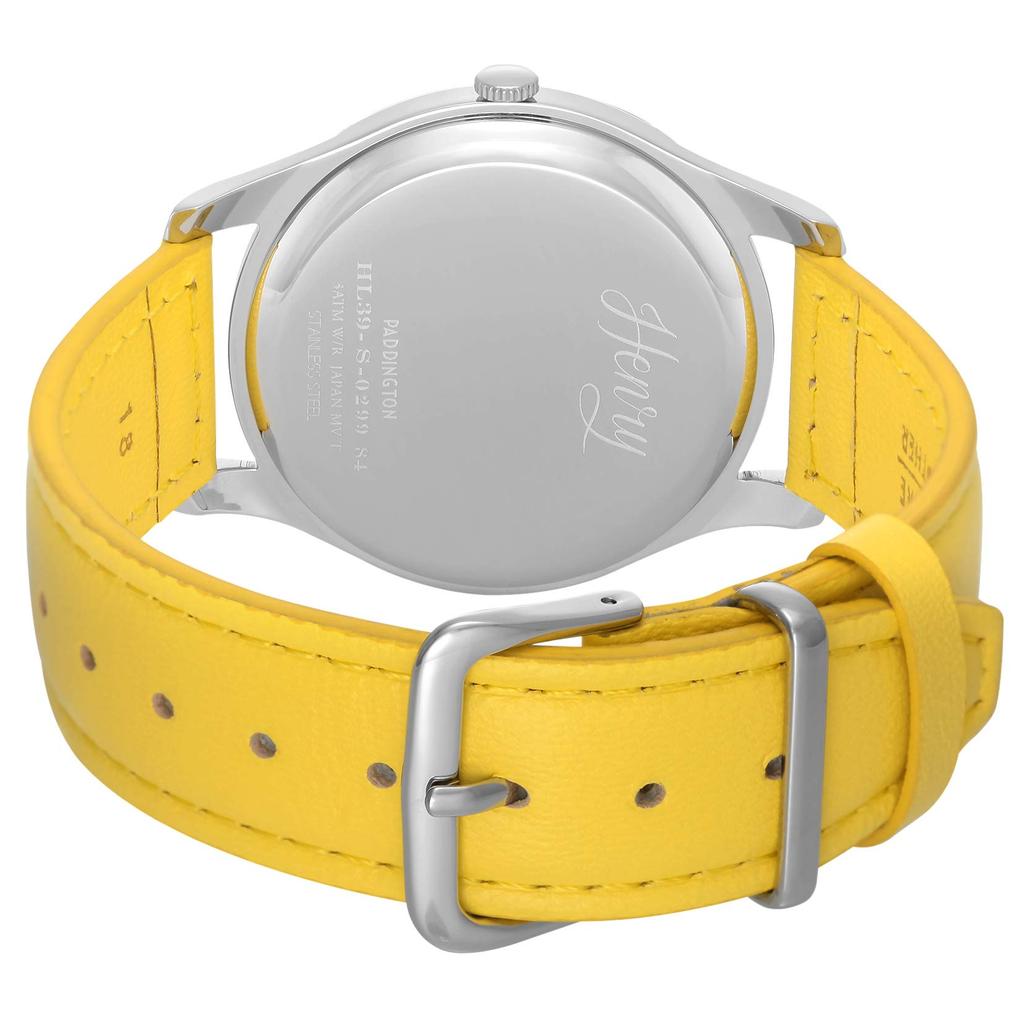 Watch Yellow Dial Stainless Steel Windshield Quartz 39MM London Watch HL39S0299 Regular Import Black [Henry London]