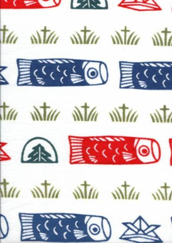 

Tenugui Hand with Made in Carp Streamer Niwa-zome Towel, Chu-sen (Dyed Dye), 100% Cotton, Japan,