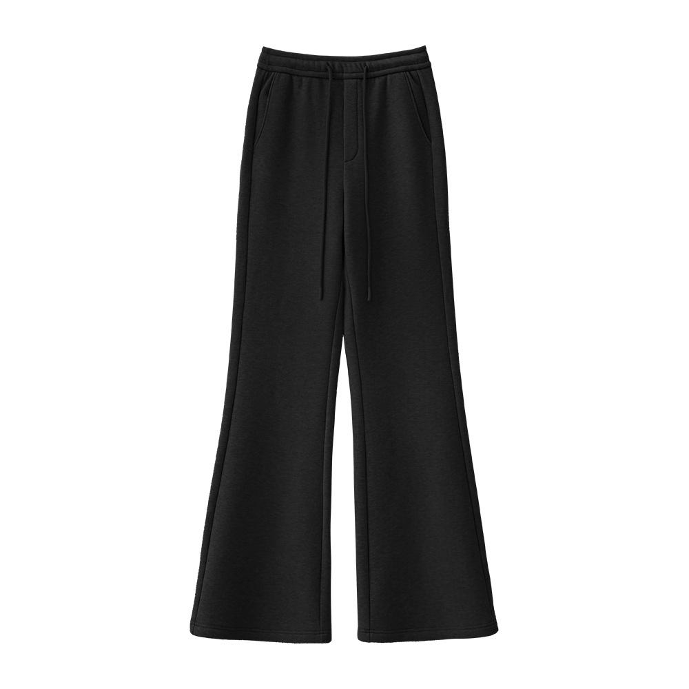 

ABOUTSEA Women s Velvet Wide-Leg Bell Bottoms - Winter Warm, Elastic Waist, Drawstring, Slimming Fit Large