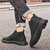 Fashion Genuine Leather Mens Low Top Sneakers 2024 Hot Sale Lace-Up Male Ankle Boots Men Winter Plush Snow Boots Comfortable Men's Shoes