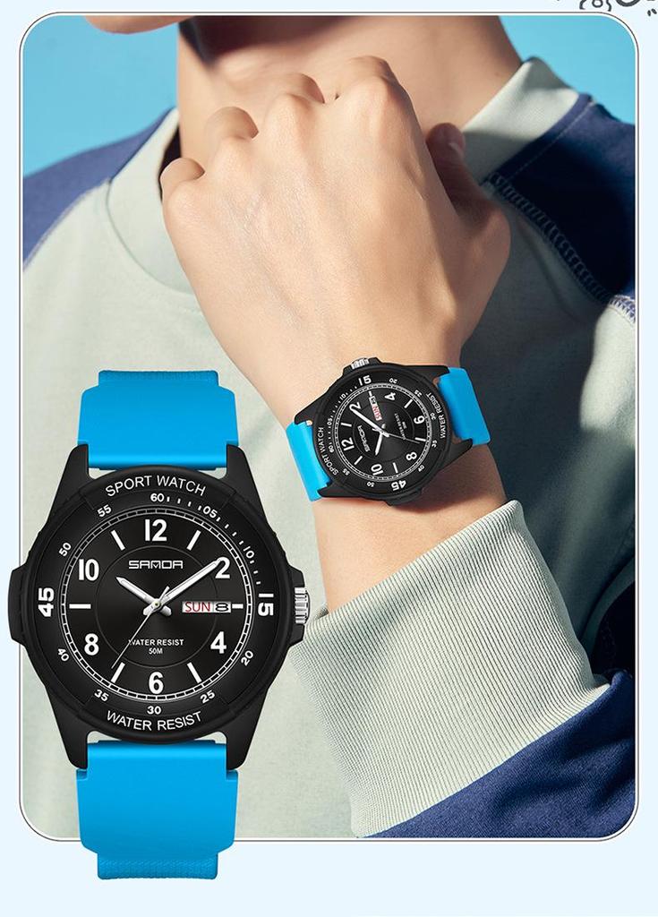 Sanda Fashion Youth Quartz Wristwatch: Casual Digital, Dual Calendar, Luminous, Waterproof, Unisex.