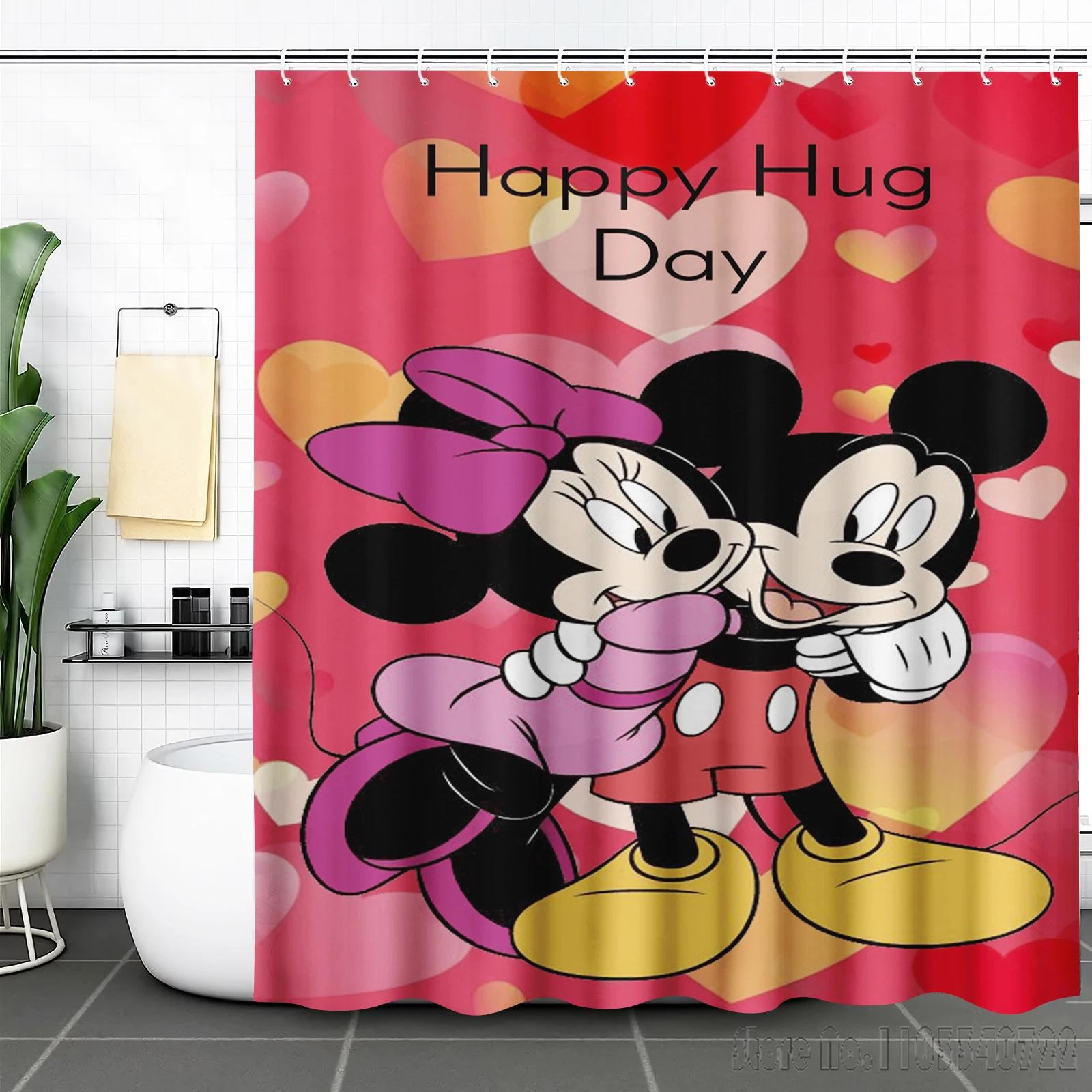 

Anime Minnie Mouse Mickey Colorful Shower Curtain 1pcs Waterproof Bath Screen Curtains with Hooks for Bathroom Decor 90x180cm