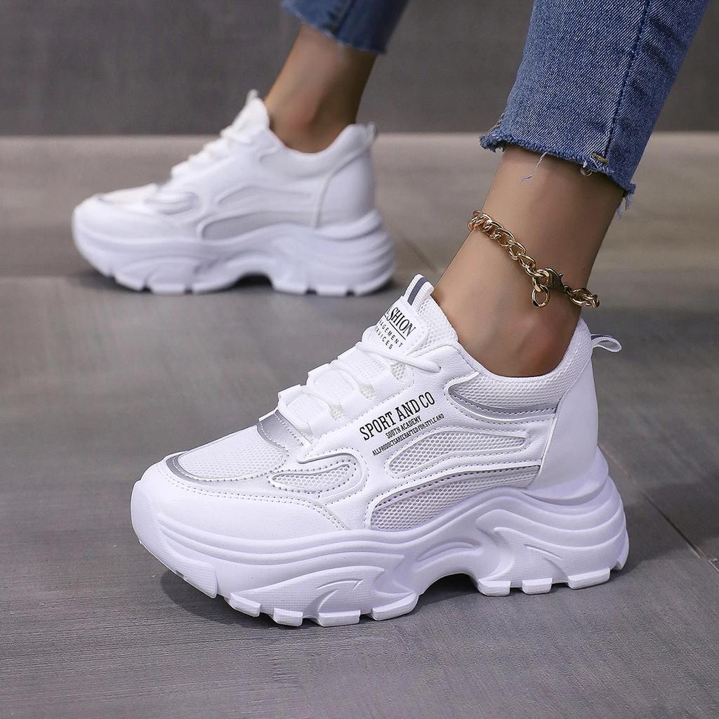 New Plus Size Casual Sporty Women's Shoes Trendy Thick Sole Soft Bottom New Spring Autumn Internal Heel Increase