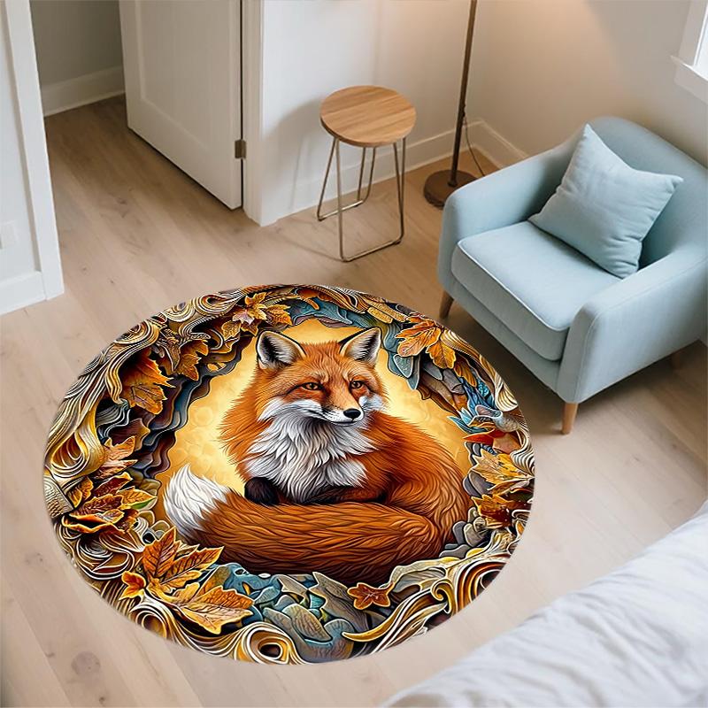 Embossed Animals  Round Area Rug,Carpet Rug for Living Room Bedroom Sofa Playroom Decor,Non-slip Floor Mat