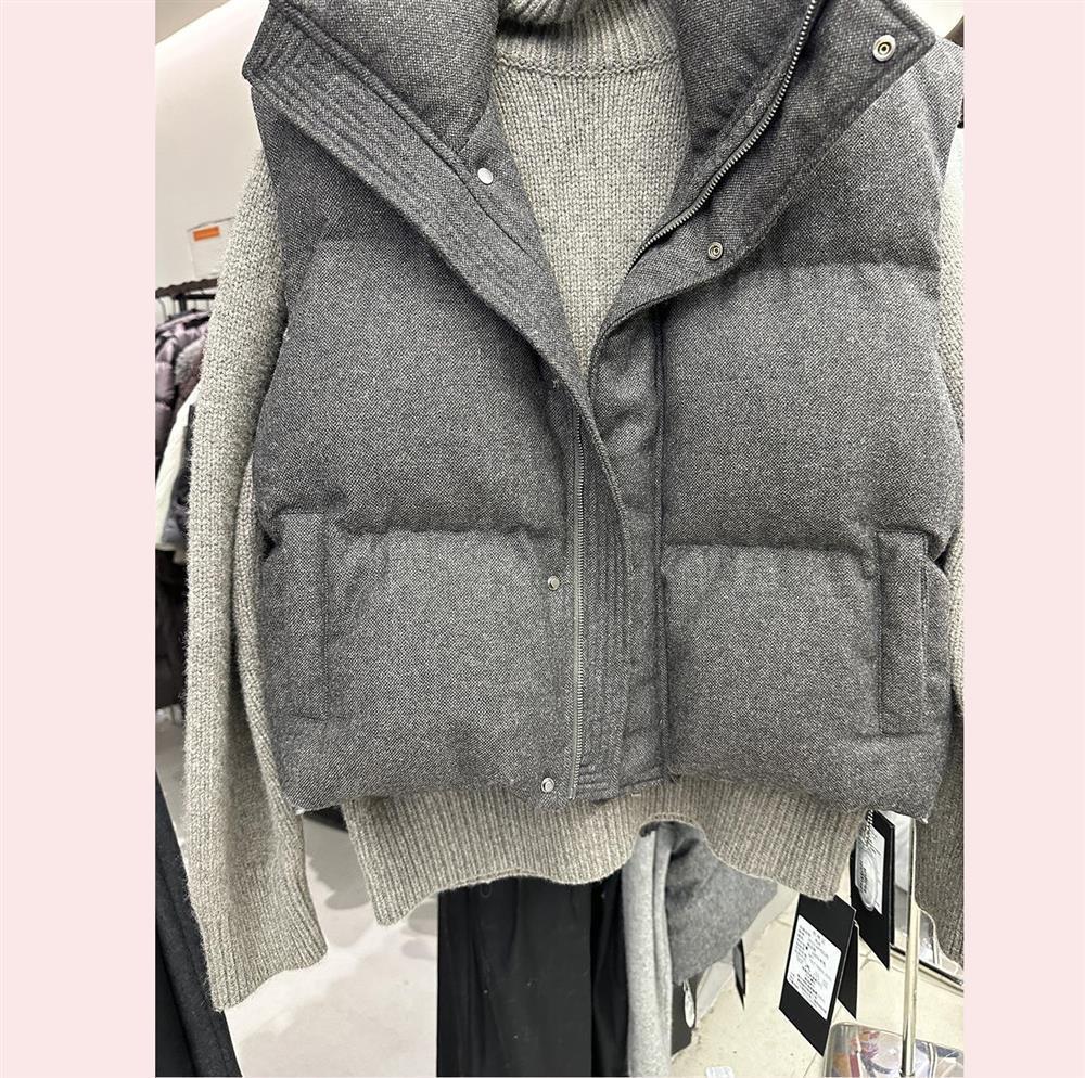 Women's Short Stand Collar Down Cotton Vest - Sleeveless Casual Outerwear Jacket