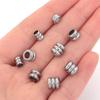 20pcs/lot Stainless Steel Tube Slider Beads Stripe Spacer Beads Loose Beads Big Hole Beads For Jewelry Making Wholesale
