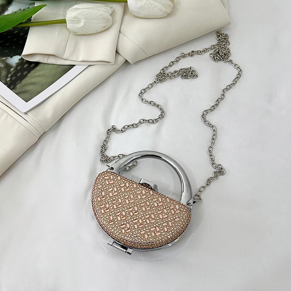 Luxury Mini Crossbody Bag Shinny Metal Lipstick Bag New Trendy Evening Clutch Bag  Woman