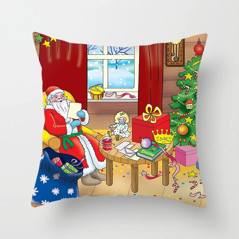 New Year and Christmas Decorative Pillowcases Home Living Room Sofa Cushion Covers Bedroom Room Decorative Pillowcases