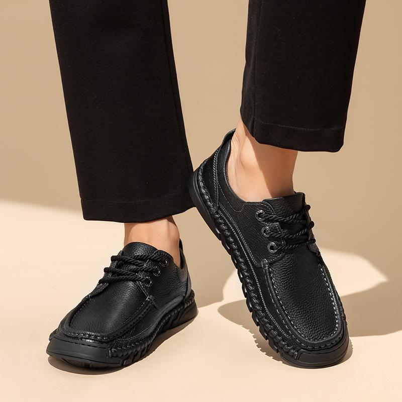 Fashion Lace-Up Male Dress Shoes All-match Men's Office Footwear Classic New Men Shoes for Wedding Genuine Leather Men Walking Shoes