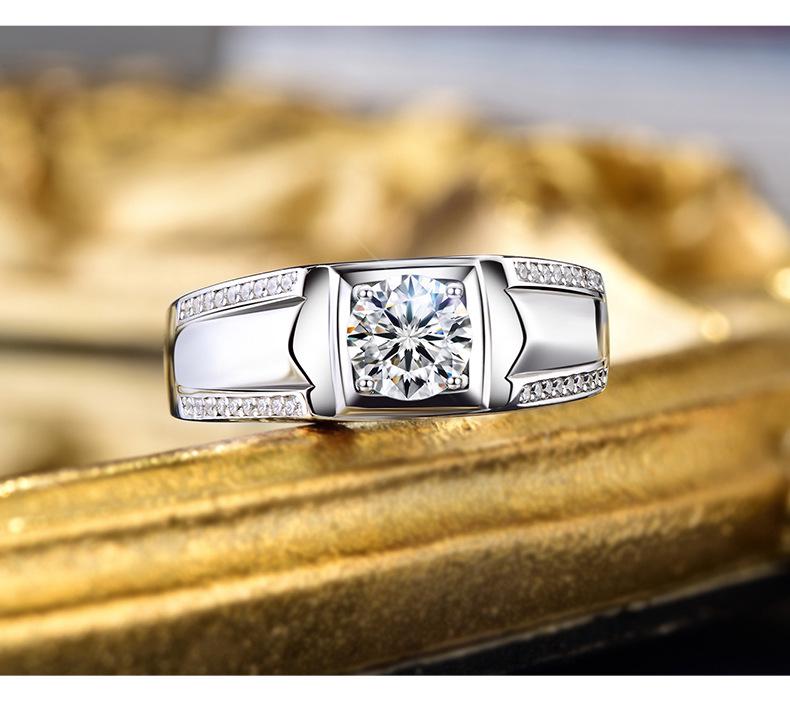 Bague Homme Arbre Banyan Argent S925 Moissanite Diamant Géométrique