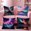 Dreamy And Beautiful Arctic Aurora Cushion Cover Pillow Case Soft Skin Friendly Fabric  Concealed Zipper