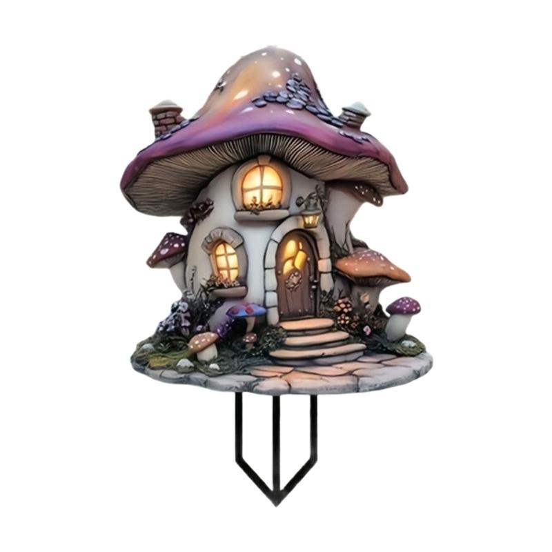 Resin Garden Stake Decorative Squirrels House Sign for Outdoor Yard Lawn Patios Landscape Decoration Waterproof Durable