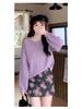 Korean Retro Floral Print A-Line Denim Mini Skirt for Women, High Waist, Slimming, Autumn/Winter Style.