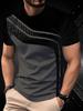 Herrenmode Digitalbedrucktes 3D-T-Shirt Klassisches Schwarz-Grau Gestreiftes Kurzarm-Oberteil Lässiges und Einfaches Tägliches Rundhals-Kleidungsstück