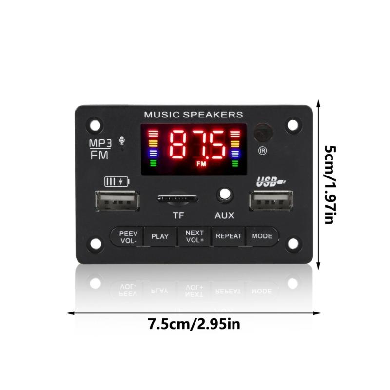 MultiFunction Bluetooth-compatible MP3 Decoders Board 12V Digital Display Audios Module With FM Radio USB TF Input