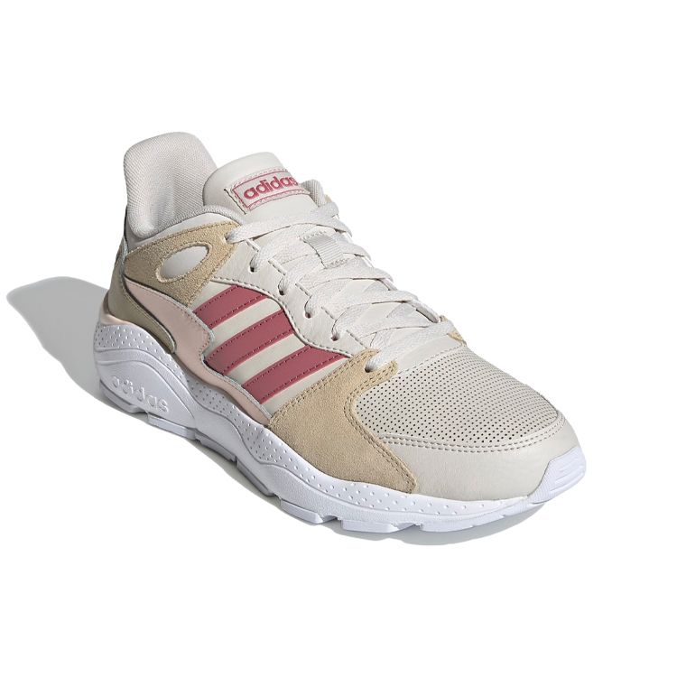 Adidas Neo Crazychaos Sports Versatile Synthetic Leather Non-Slip Wear-Resistant Low-Top Marathon Running Shoes Women Sneaker Gray Pink FW3938