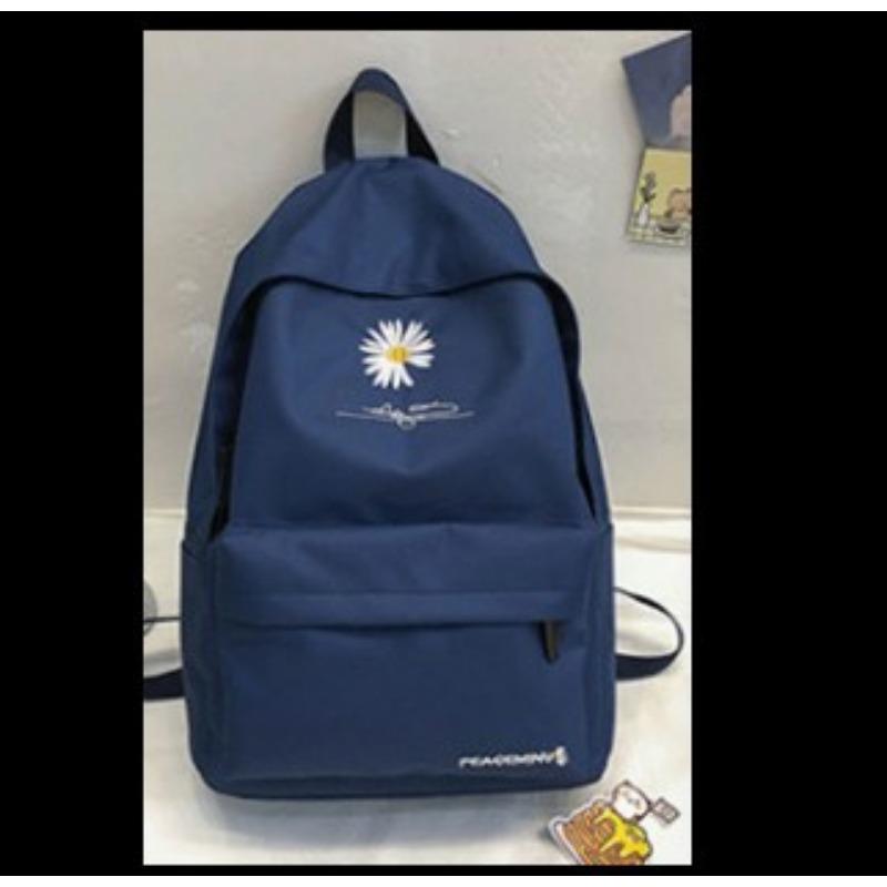 New Student Backpack Export Korean Style Daisy Print Backpack Large Capacity Travel Rucksack
