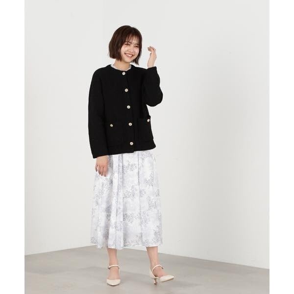 Jill by Jill Stuart Women's Tweed Knit Cardigan Sweater, Gray