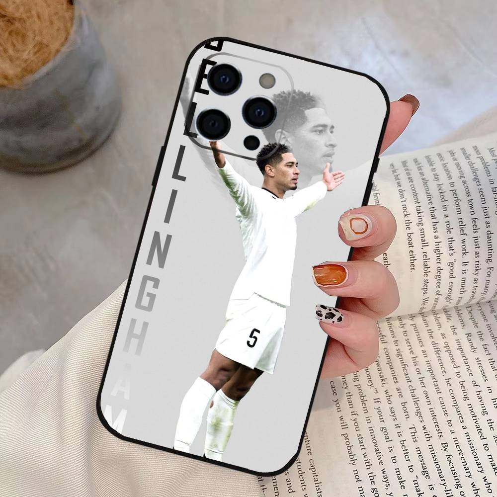 Football J-Jude B-Bellinghams   Phone Case For iPhone 17, 16,15,14,13,12,11 Plus,Pro Max, Others Soft Black Cover