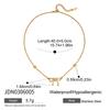 MJ Exquisite 18K Gold Stainless Steel Link Chain Rhinestone Hollow Bow Heart Necklace with Diamond and Zircon for Parties