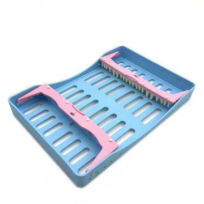 Rack per sterilizzazione in plastica dentale Scatola per sterilizzazione Cassetta per autoclave Porta frese 10 Griglie