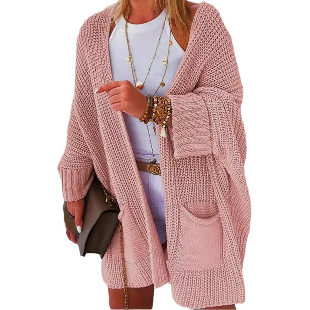 Women's Plus Size Autumn/Winter Pocket Cardigan Sweater Coat