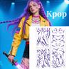 2025NEW 4PCS Huntrix Demo N Hunters K-Pop Devil Boys Jinu Rumi Tatoo Prop Tattoo Body Stripe Stickers Cosplay Halloween Party