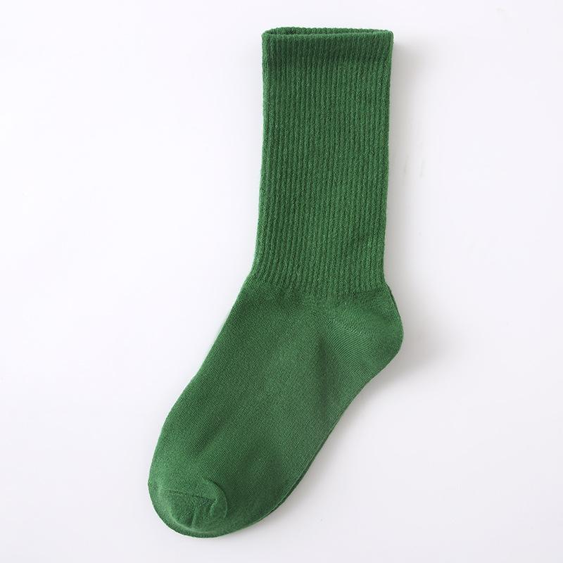Female Spring and Autumn Thin Style Pure Color Candy Color Movement In The Tube Pile Socks
