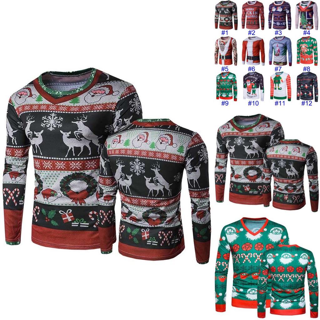 Women Men Ugly Christmas Sweater Xmas Jumper T Shirt Pullover Hoodies Stylish Festive Top