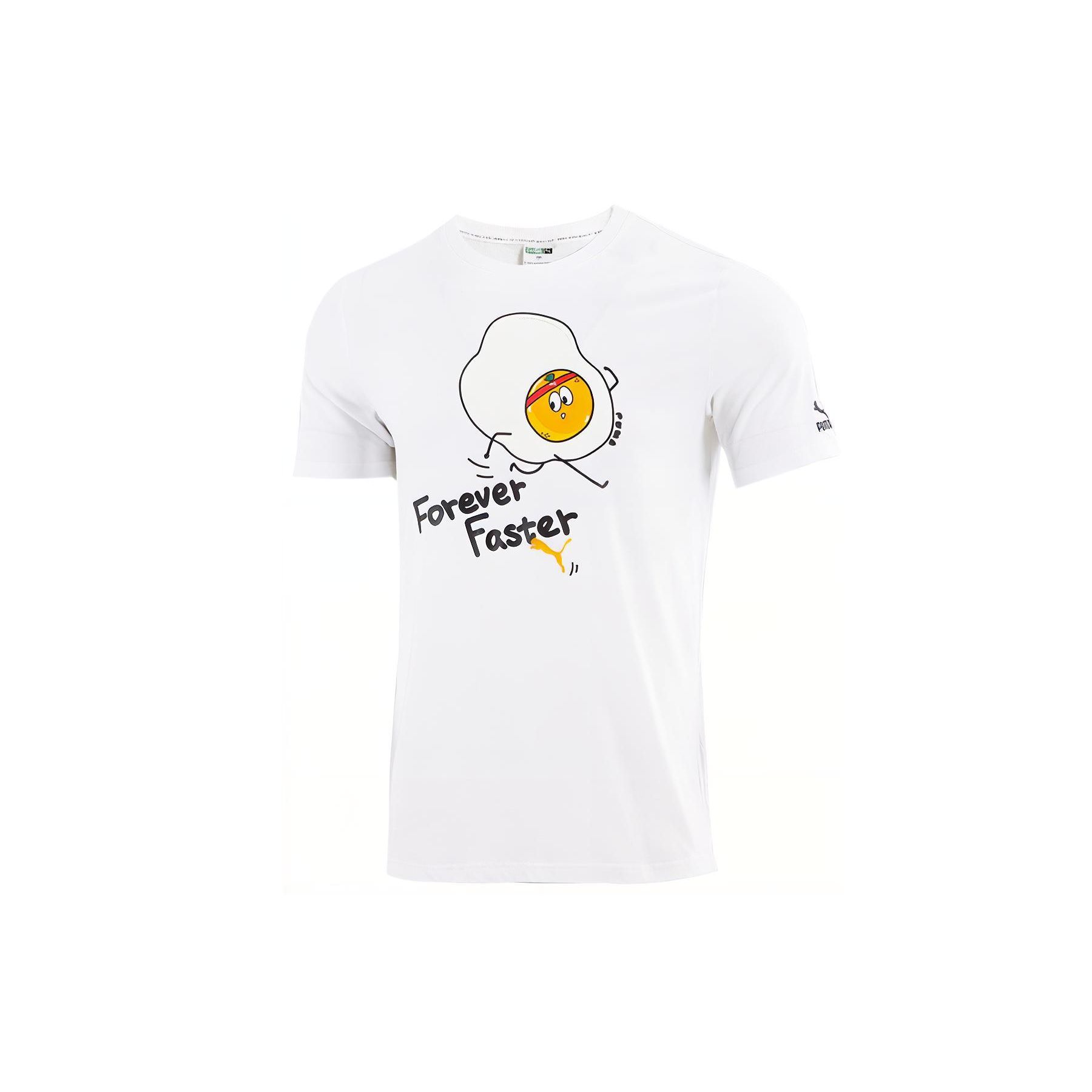 

Puma Спортивная футболка с коротким рукавом с принтом Fun Fried Egg, мужские топы, белые 533197-02 M