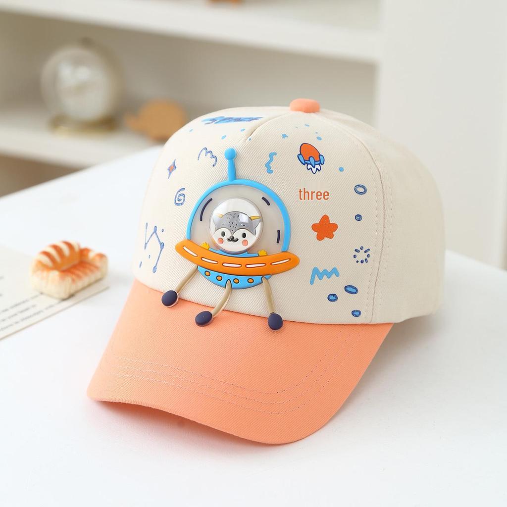 Korean-Style Kids' Cute Cartoon Spaceship Baseball Cap with Sun Protection