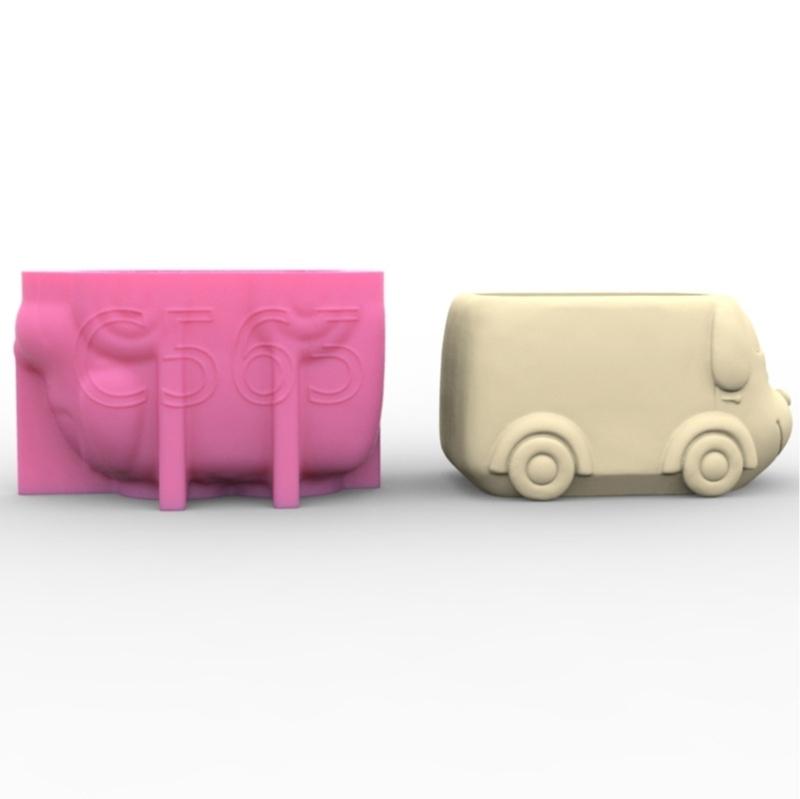 3D DIY Flower Pots Mold Silicone Concrete Mold Animal Car Shape Silicone Vase Molds for Crafting Concrete Candle Holders