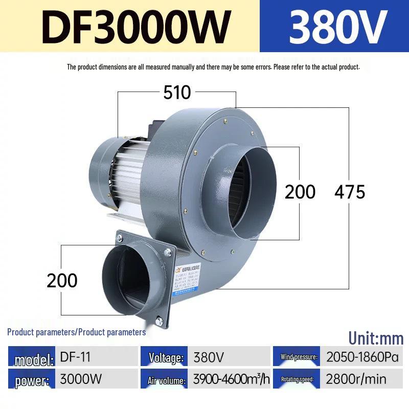 High-Temperature Resistant DF Centrifugal Multi-Blade Exhaust Fan for Industrial Dust Removal and Kitchen Ventilation