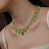 Mori crystal beaded lace water drop necklace light luxury niche small fresh collarbone chain elegant temperament versatile necklace
