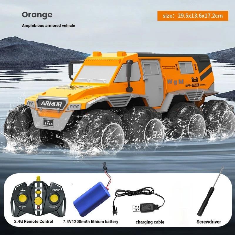 1/14 Amphibious Car 8WD Remote Control Off-Road Vehicle Toy Children's RC Climbing Stunt Cars Racing Armored Car for Boys Gifts