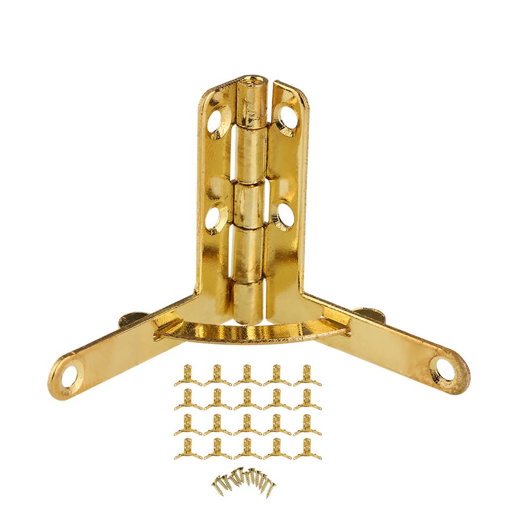 20pcs 90 Degrees Angle Support Spring Hinge for Small Jewelry Wine Case Watch Box Wooden Lid