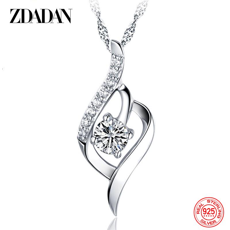 925 Silver Heart Amethyst Necklace for Women Wedding Jewelry 40cm белый