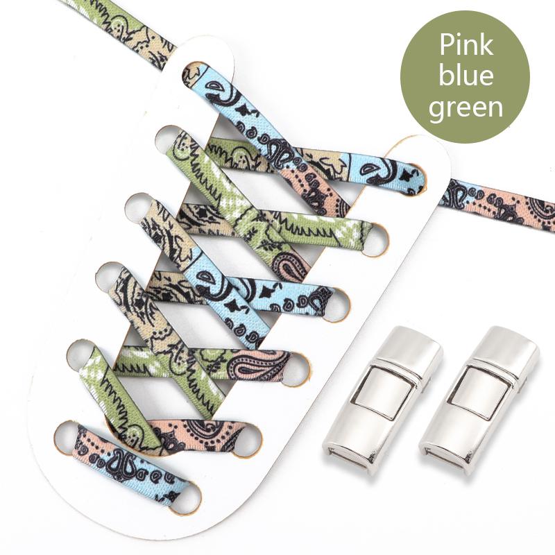 Elastic Laces Press Lock No Tie Shoelaces Without Ties AF1/AJ Cashew Flower Sports Kids Adult 8MM Thick Tennis Colorful Shoelace