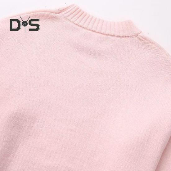 Damen Winterpullover Einfarbig O-Ausschnitt Langarm Loose Fit Stricktops Dicker warmer Pullover Jumper Streetwear