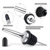 12 Pack Wine Bottle Pourers, Stainless Steel Liquor Pour Spouts Tapered Spout - Liquor Pourers with Rubber Dust Caps