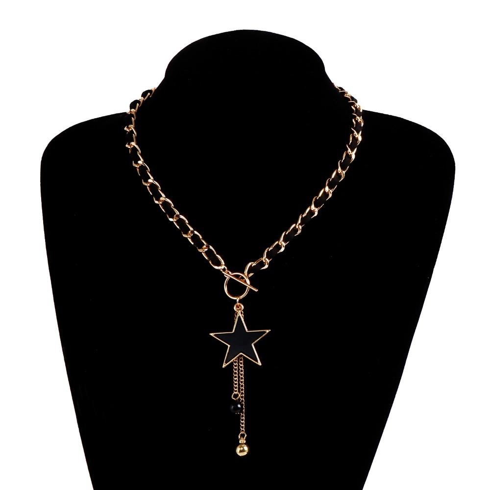 Zinc Zinc Alloy Love Heart Fritillary Necklace Black Ins Clavicle Chain Beauty Flannel Wrapped Choker Party