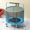 Kinder Trampolin Innen Außen Klein Fitness Trampolin Spielzeug mit Sicherheitsnetz Basketballkorb Gymnastikringe Schaukel für Jungen und Mädchen